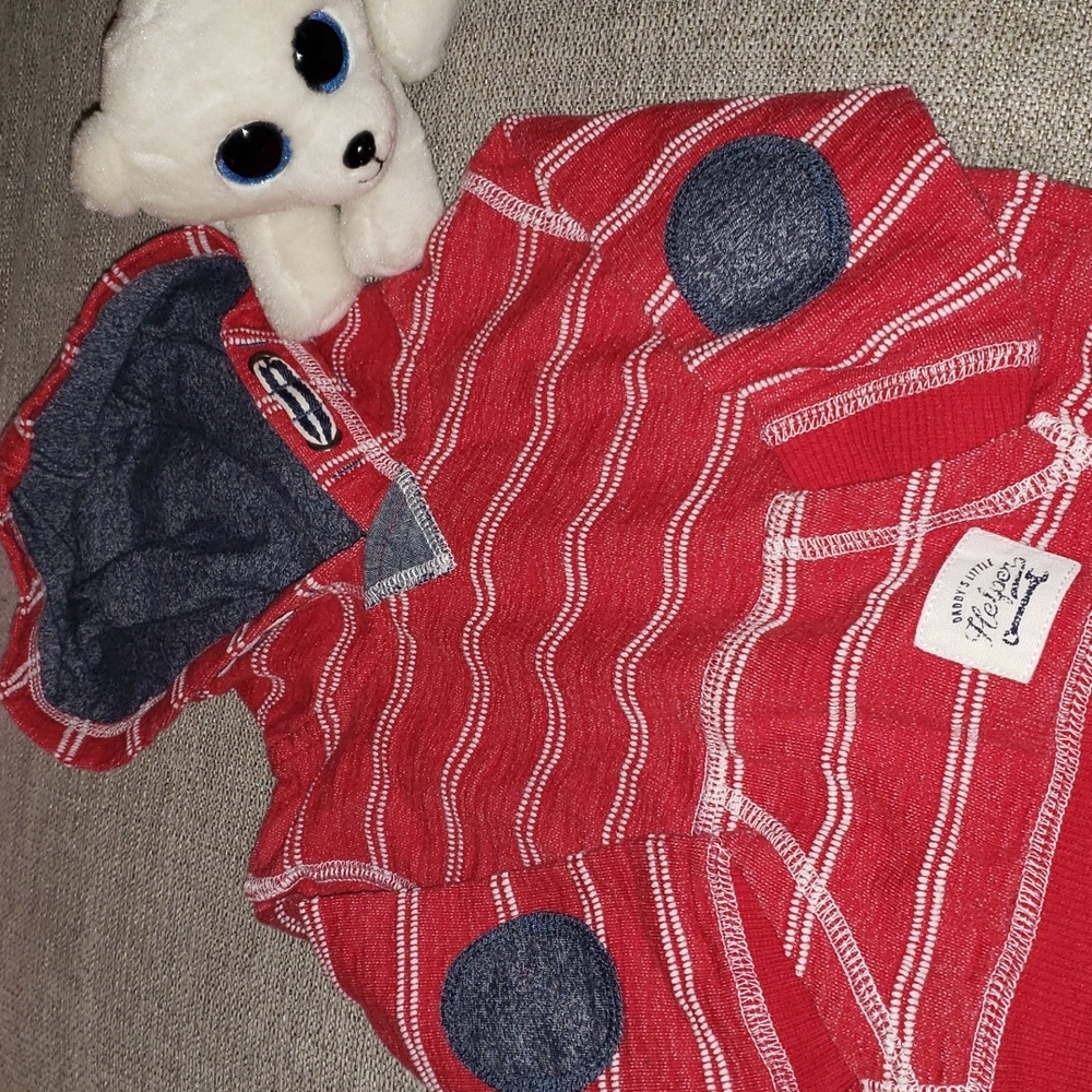 Koala kids red and white striped pullover 3-6 mo